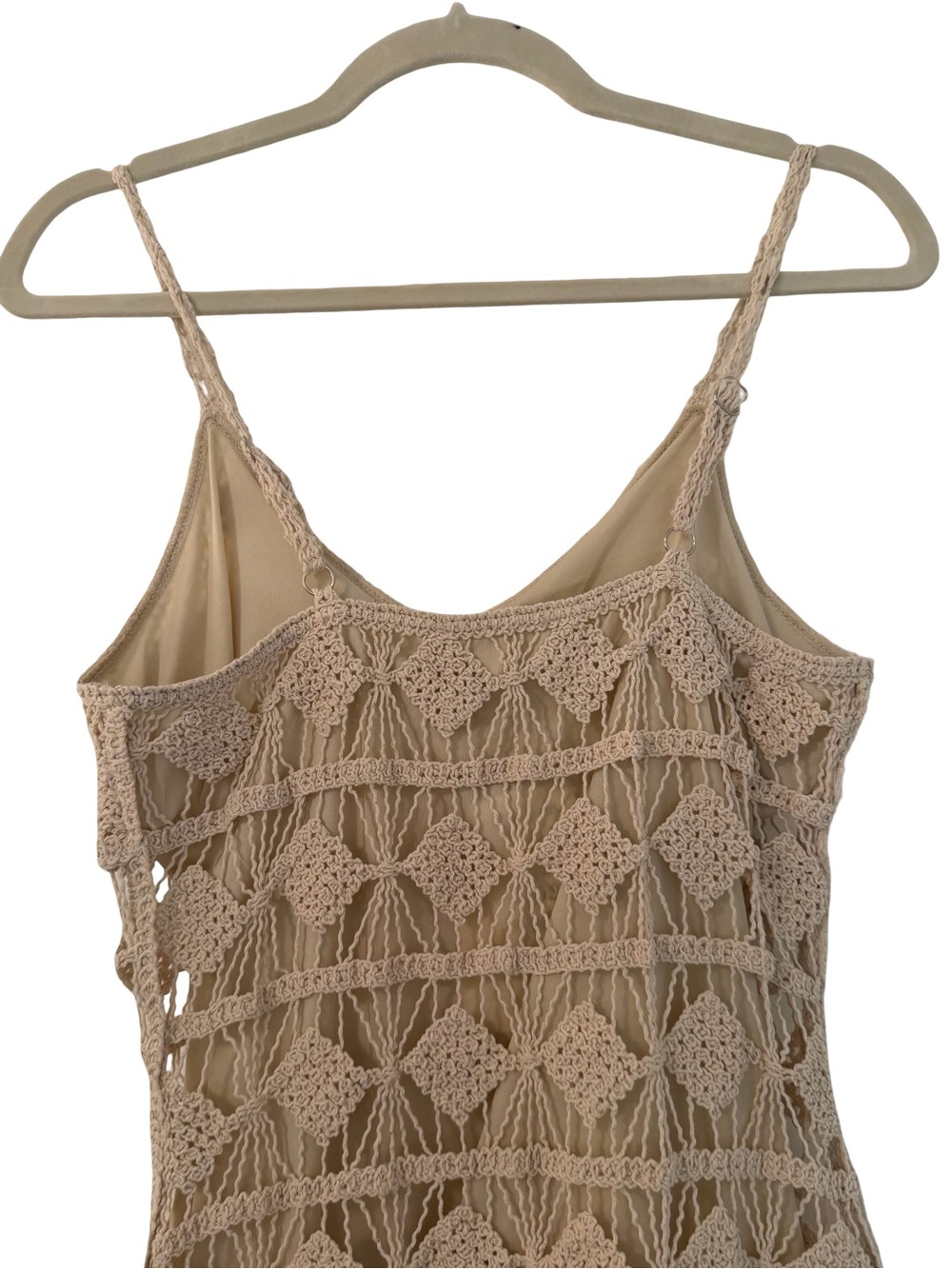 Cream Crochet Knit Maxi Dress S NWT - Picture 7 of 8